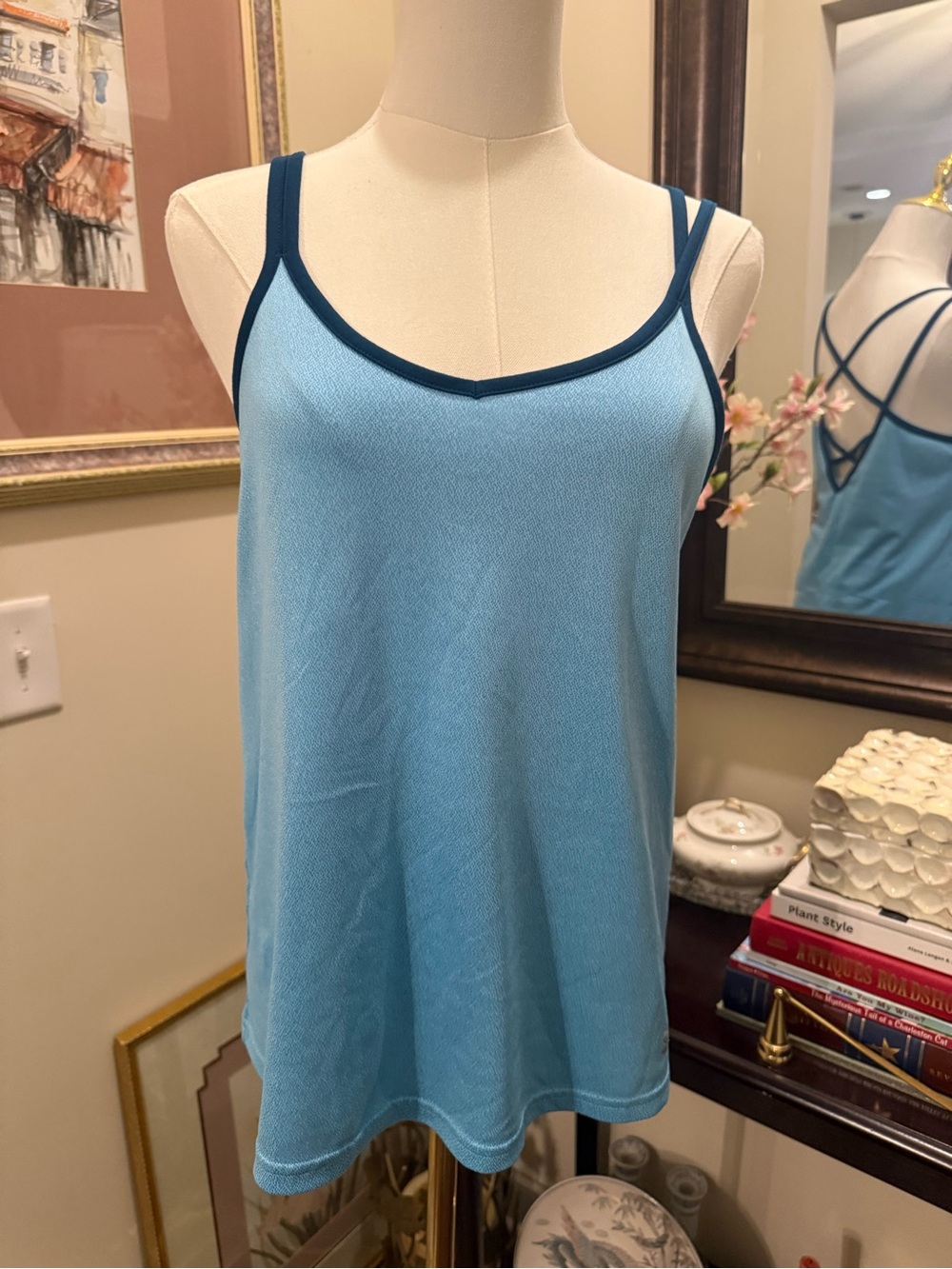 Under Armour Light Blue Tank Top with Navy Trim